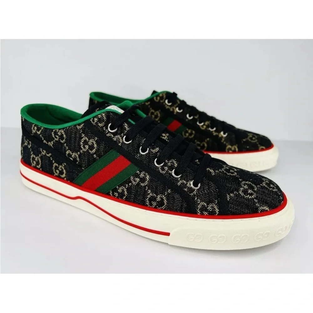 Gucci Tennis 1977 GG Supreme Jacquard Sylvie Sneakers G 13 - US 13.5 - EU 47 - Picture 4 of 11